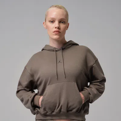 Jordan Women's  Sport Crossover Dri-fit Fleece Hoodie In Brown