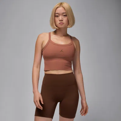 Jordan Women's  Sport Dri-fit Ribbed Tank Top In Brown