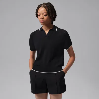 Jordan Women's  Sport Golf Knit Polo In Black
