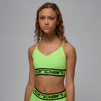 Jordan Women's  Sport Indy Light Support Sports Bra In Electric Green/black