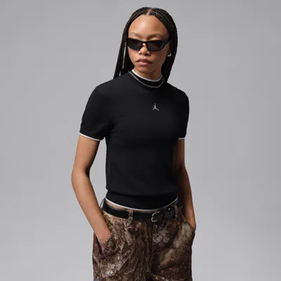 Jordan Women's  Sport Mock-neck Short-sleeve Golf Top In Black