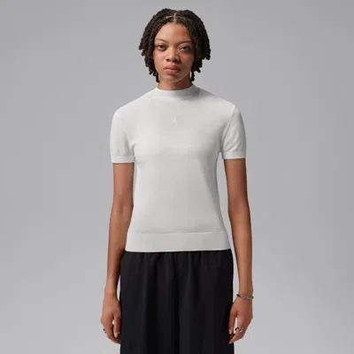 Jordan Women's  Sport Mock-neck Short-sleeve Golf Top In White