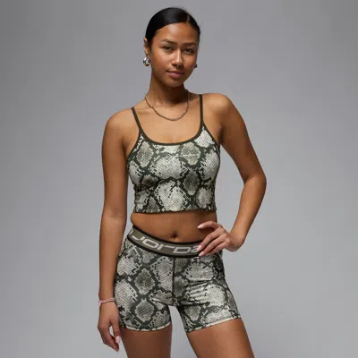 Jordan Women's  Sport Printed Cropped Tank Top In Medium Olive