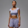 Jordan Dri-fit Performance Crop Top In Purple