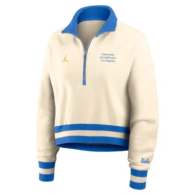 Jordan Women's Ucla Legacy  Brand College Cropped 1/4-zip Crew In Brown