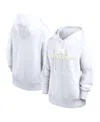 Jordan Women's White Michigan Wolverines Oversized Statement Phoenix Pullover Hoodie In White