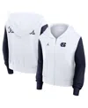 Jordan Women's North Carolina Athletic Prep Colorblocked Script Womenâs  Brand College Full-zip Hoodie In White