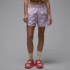 Jordan Rose Embroidered Cotton Shorts In Purple