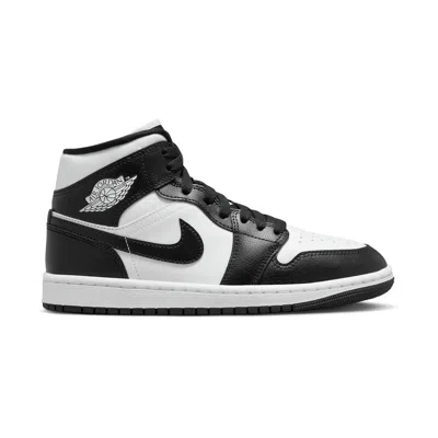 Jordan 1 Mid Panda (women's) In White/black