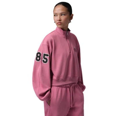 Jordan Womens Brooklyn Fleece Ft Qz Gfx Crop In Pink