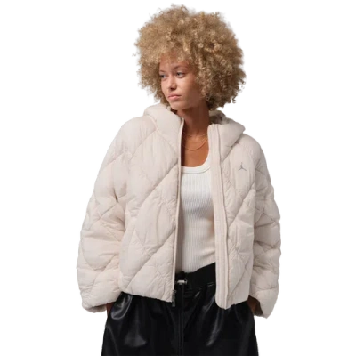 Jordan Womens Brooklyn Puffer Jacket In Pearl White