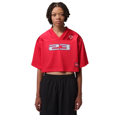 Jordan Womens Brooklyn Short Sleeve Fc Jersey T-shirt In Red