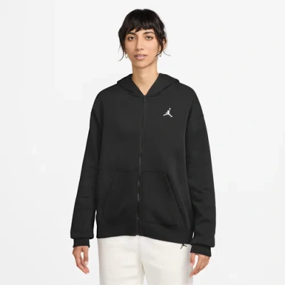 Jordan Womens  Brooklyn Fleece Full-zip 24 In Black/white