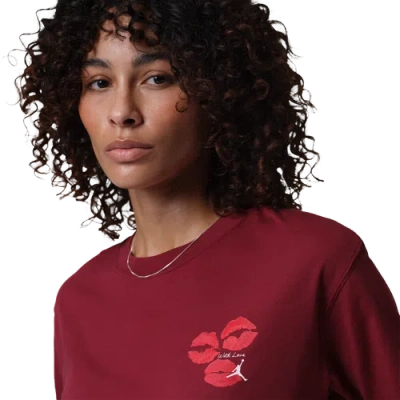 Jordan Women's Flight Kiss Graphic T-shirt In Red