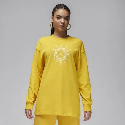 Jordan Womens  Flight Optimism Ls Tee In Yellow Ochre/sail