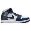 Jordan Women's Air  1 Mid Se Shoes In Midnight Navy/football Gray
