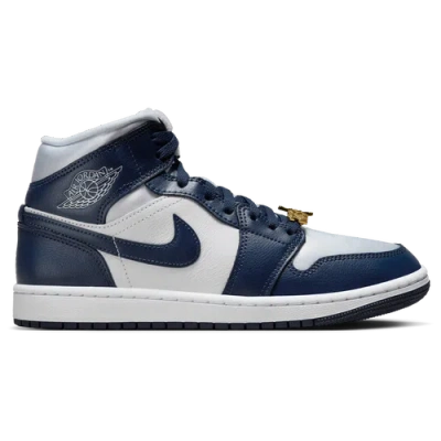 Jordan Women's Air  1 Mid Se Shoes In Midnight Navy/football Gray