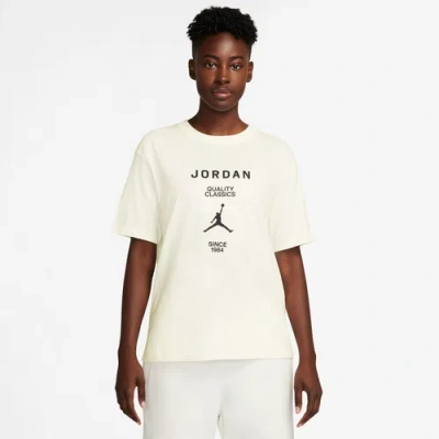 Jordan Womens  Short Sleeve Gf Graphic Jacquard T-shirt In Sail/black