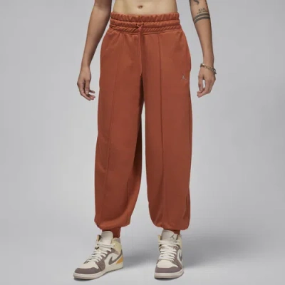 Jordan Womens  Spt Fleece Gfx Pant In Dusty Peach/stealth