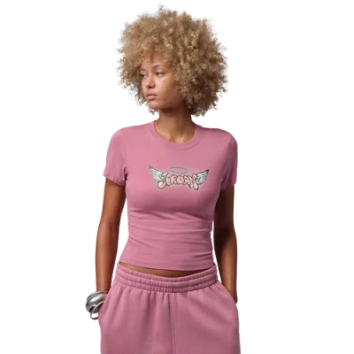 Jordan Womens Tmid Gfx Hl Short Sleeve T-shirt In Pink