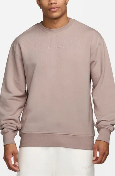 Jordan Wordmark Cotton Fleece Crewneck Sweatshirt In Pink Oxford
