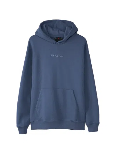 Jordan Wordmark Fleece Hoodie In Blue