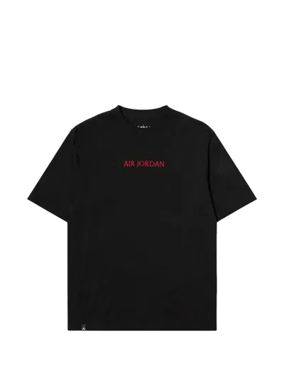 Jordan Wordmark Logo-embroidered T-shirt In Black