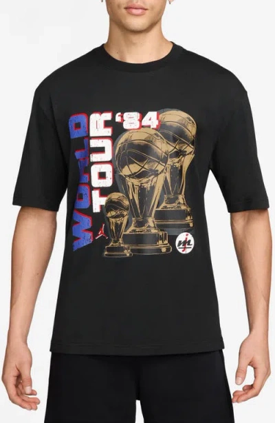 Jordan World Tour Cotton Graphic T-shirt In Black