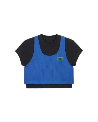 Pre-owned Jordan X Aleali May Layered Top In Black/blue