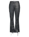 Jordan X Cactus Jack Woman Pants Charcoal Size 10 Calfskin In Grey