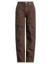 Jordan X Cactus Jack Woman Pants Chocolate Brown Size 10 Cotton In Brown
