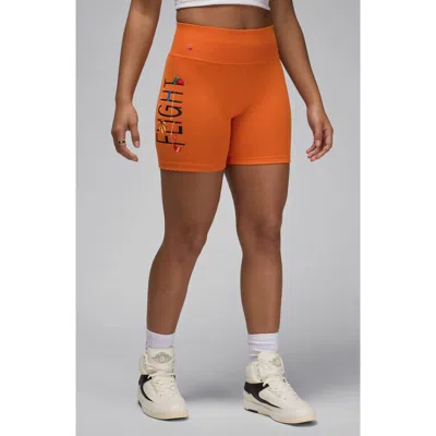 Jordan X Darien Birks Artist Series Bike Shorts In Campfire Orange