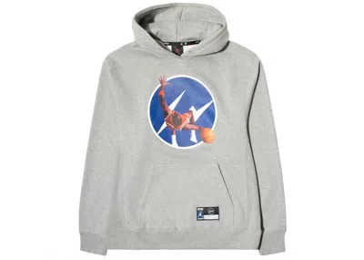 Pre-owned Jordan X Fragment Image Pullover Hoodie In Dark Grey Heather