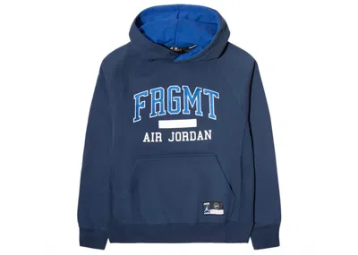 Pre-owned Jordan X Fragment Pullover Hoodie In Navy Blue/sport Royal/white