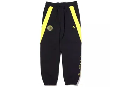 Pre-owned Jordan X Paris Saintgermain Womens Pants (asia Sizing) In Black/tour Yellow