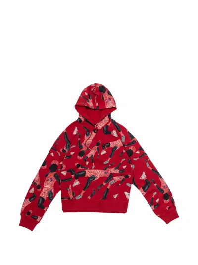 Jordan X Parker Duncan Artist Series Printed Hoodie In Red