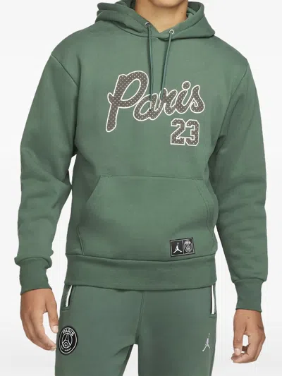Jordan X Psg Hooded Logo-patch Hoodie In Green