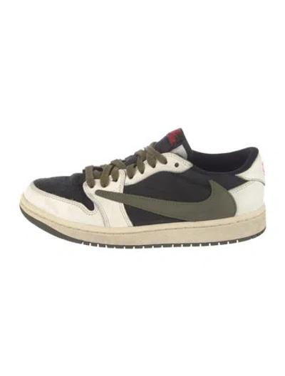 Pre-owned Jordan X Travis Scott 1 Retro Low Og Sp 'olive' (w) Athletic Sneakers In Green