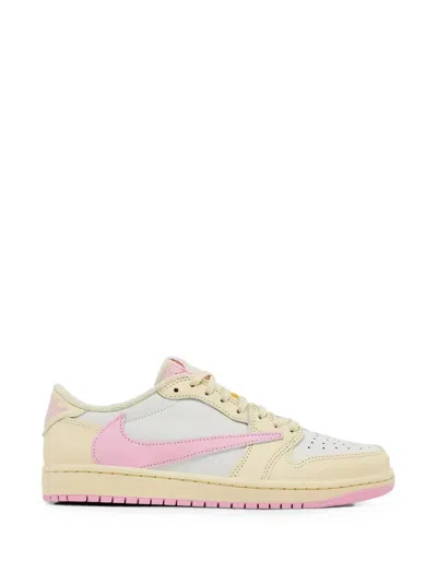 Jordan X Travis Scott Air  1 Retro Low Lace-up Sneakers In Neutral