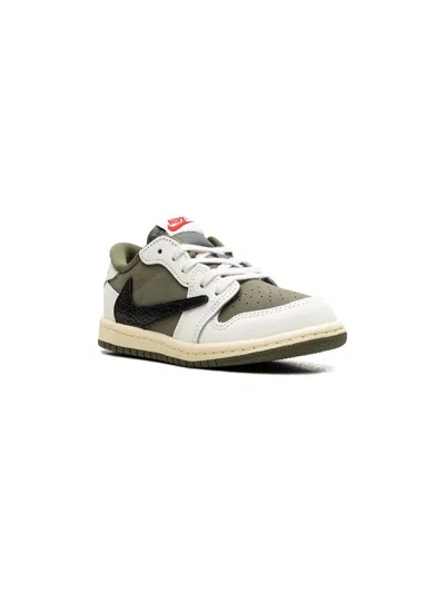 Jordan Babies' X Travis Scott Air  1 Retro Low Og "medium Olive" Sneakers In Green