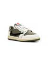 Jordan X Travis Scott Air  1 Retro Low Og Sp "medium Olive" Sneakers In Green