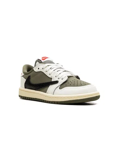 Jordan Kids' X Travis Scott Air  1 Retro Low Og Sp "medium Olive" Sneakers In Green