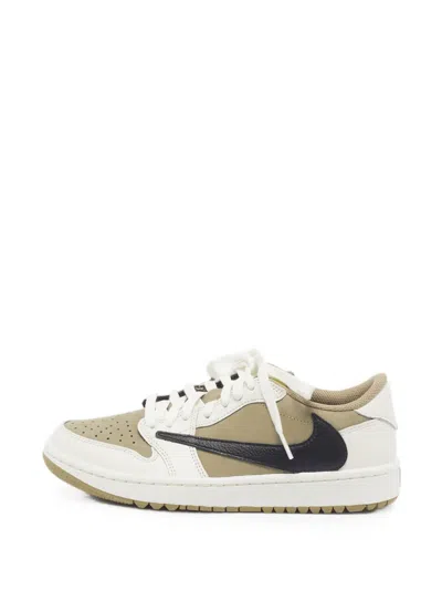 Pre-owned Jordan X Travis Scott Air  1 Retro Sneakers In Neutrals