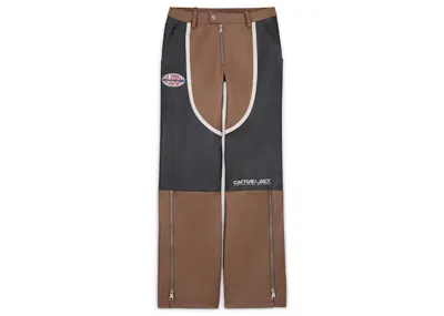 Pre-owned Jordan X Travis Scott Cactus Jack Women's Leather Pants In Archaeo Brown