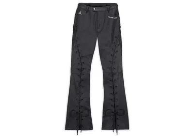Pre-owned Jordan X Travis Scott Cactus Jack Women's Leather Pants In Black