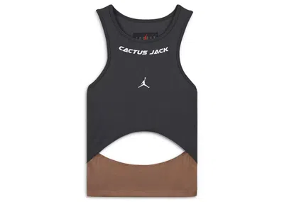 Pre-owned Jordan X Travis Scott Cactus Jack Women's Tank Top In Dark Smoke Grey
