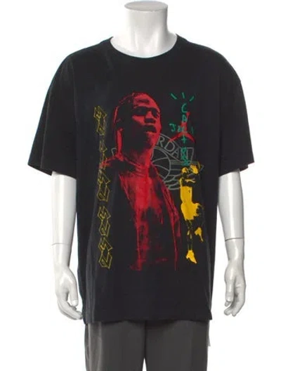 Pre-owned Jordan X Travis Scott Graphic Print Crew Neck T-shirt In Black