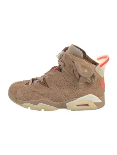 Pre-owned Jordan X Travis Scott Travis Scott Jordan 6 British Khaki Sneakers In Neutral
