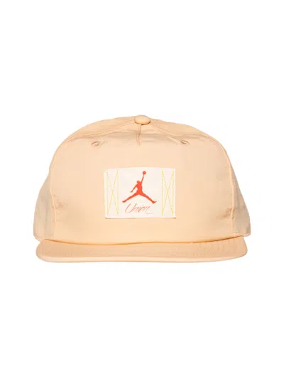 Pre-owned Jordan X Union Cap In Photon Dust/habanero Red