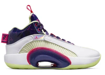 Pre-owned Jordan Xxxv Luka Sneakers In White/deep Royal Blue/pink Blast